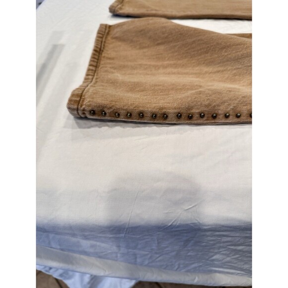 Lauren Jeans Ralph Lauren Women's Size12 Tan‎ w/ Metallic Accents side leg  VGE - Picture 12 of 16
